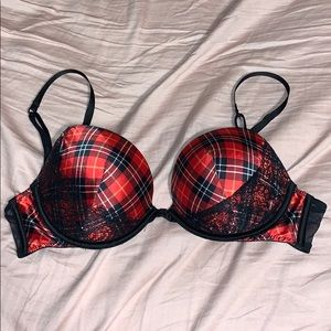 Victoria Secret Plaid Push Up Bra Size 32 D